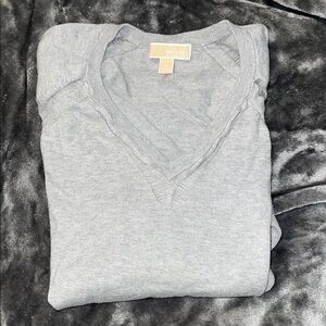 Michael Kors Light Gray V-Neck Womens Sweater